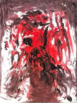 L'Enfermement des Ténèbres — peinture abstraite d’Antoine Masia